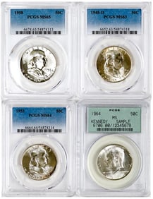 Four Graded U.S. Half Dollars