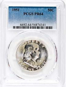 1951 Proof Franklin Half Dollar 50c PCGS P64