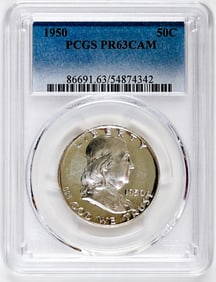 1950 Proof Franklin Half Dollar 50c PCGS PR63