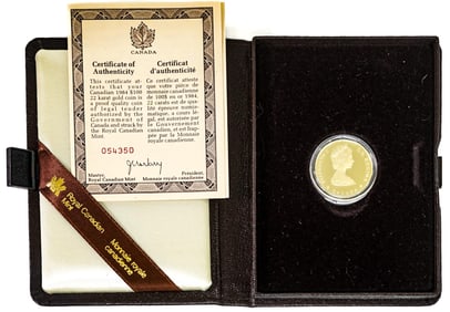 Canada $100 Gold Coin 1984 22k 1/2 Troy oz.