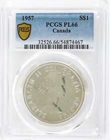 1957 Canada $1 PCGS PL66