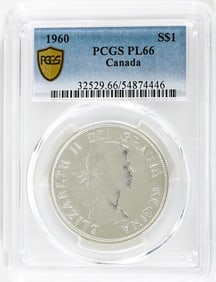 1960 Canada $1 Silver Dollar PCGS PL66