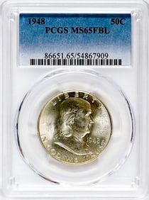 1948 Franklin Half Dollar PCGS MS65FBL
