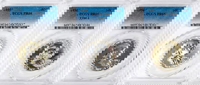 Three PCGS Graded U.S. Franklin Half Dollars