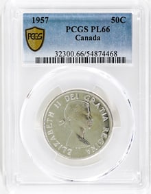 1957 Canada 50c PCGS PL66