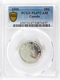 1955 Canada 25c PCGS PL67CAM