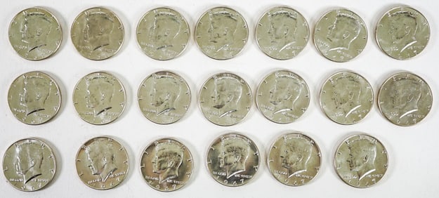 (20) 1967 Kennedy Half Dollars BU
