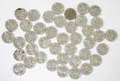 (41) 1963 Canada Silver Quarter Dollars BU