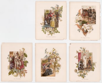 Assorted Antique/Vintage Prints [Floral, Portrait]