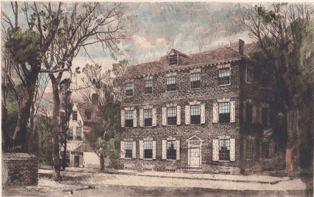 Robert Shaw Hand Colored Etching [US Historical] (1 of 5)