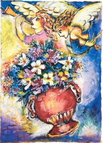 Zamy Steynovitz Lithograph [Flowers, Angels]