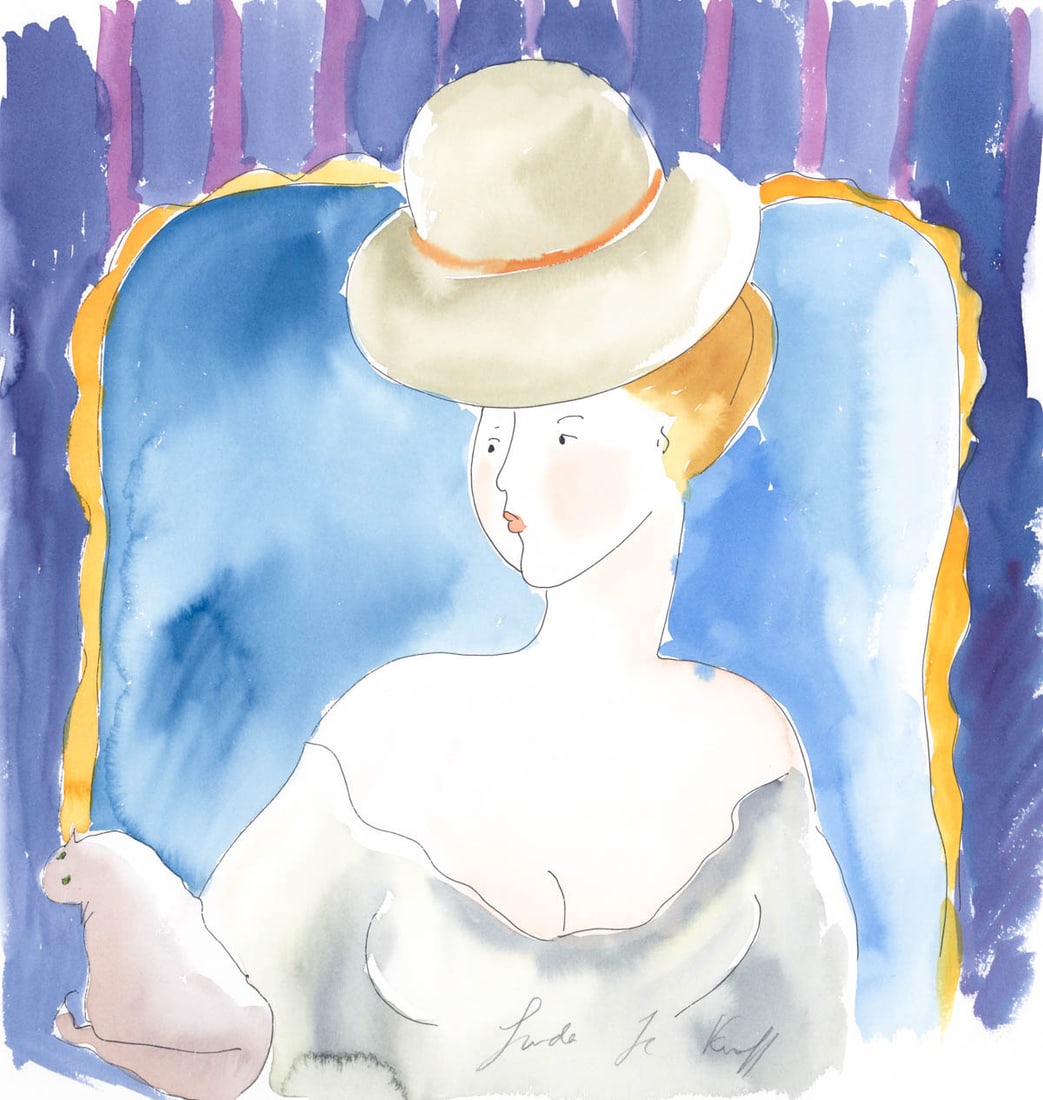 Linda Le Kinff Embellished Lithograph Signed (1 of 4)