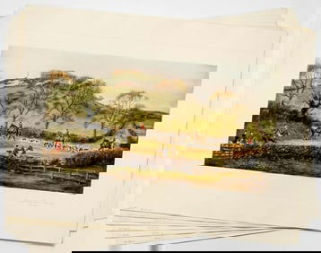 Hunt Scene (8) Color Engravings [Horses]