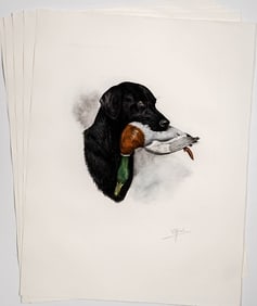 Boris Riab Lithographs (5) Signed [Bird Dog]