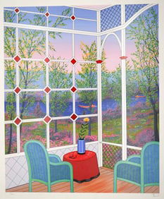 Fanch Ledan Serigraph [View of Lake]