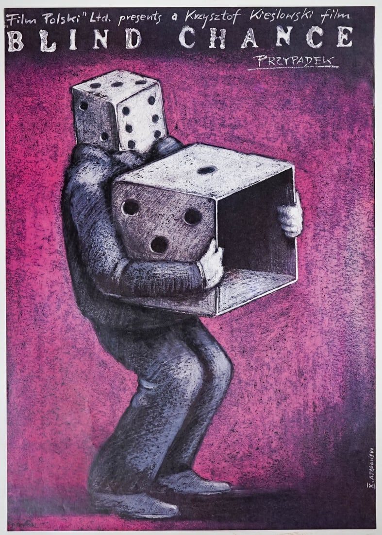 Blind Chance (Polish: Przypadek) Poster 1987: Blind Chance (Polish: Przypadek) Poster 1987. Measures 36.5 x 25.875 inches. EX/EX+ condition. Unframed, loose and not glued or mounted. If lot is absent of a condition report one may be requested via