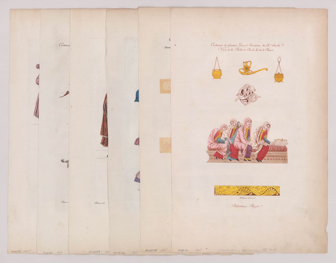 Color Prints ca. 1825 [Costumes, Fabric and Hats] (1 of 4)