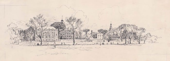 Vernon Howe Bailey Ink Drawing [Annapolis]