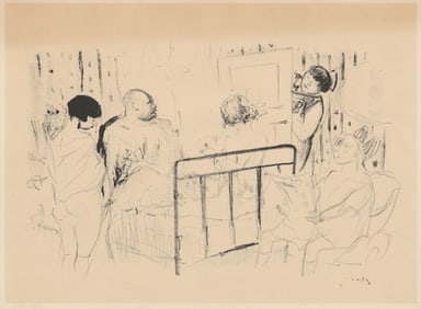 Marcel Vertes Lithograph [Hospital Visit]