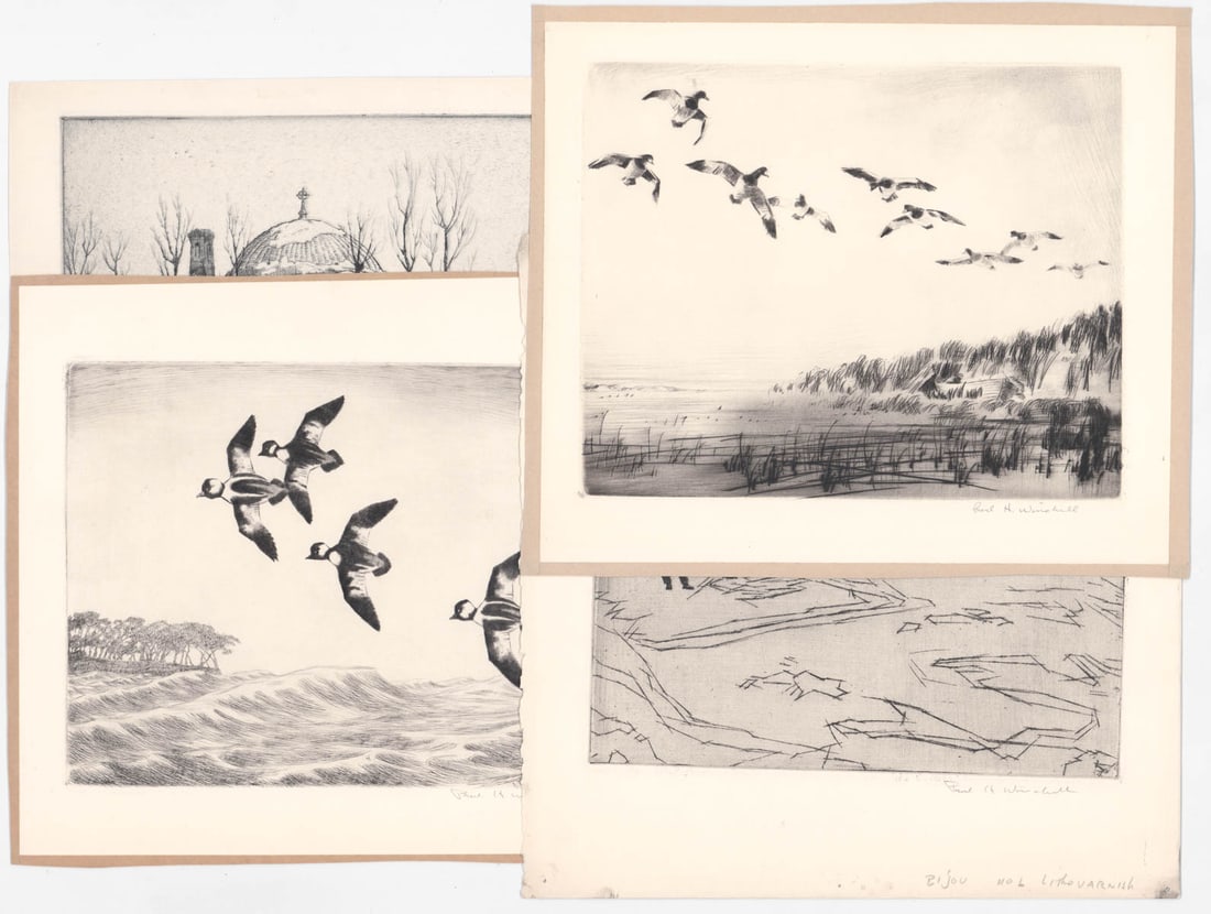 [Hunting] Paul Winchell Signed Etchings (4) (1 of 5)