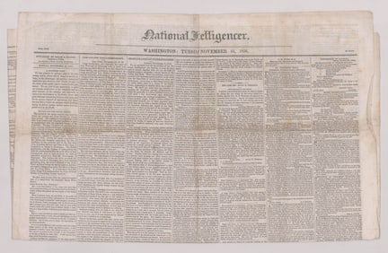 National Intelligencer 1856 Newspaper