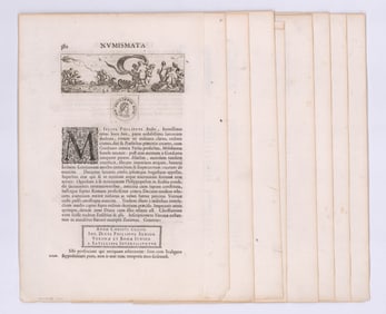 Ca.1621 NUMISMATA Book Leaves (9) (Latin)
