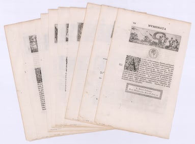 Ca.1621 NUMISMATA Book Leaves (10) (Latin)