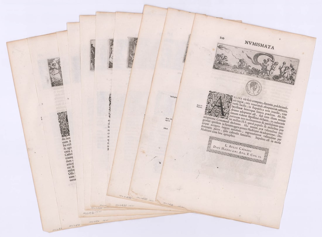 Ca.1621 NUMISMATA Book Leaves (10) (Latin) (1 of 6)