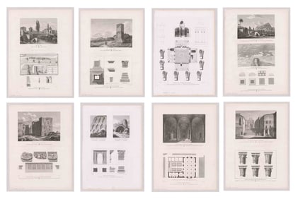 Large Early 1800's Copper Engravings (8)