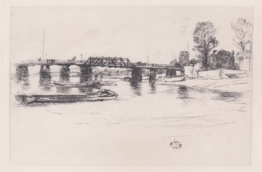 James Whistler [Chelsea]: James Abbott McNeill Whistler (Massachusetts, England, France 1834 - 1903) drawn and etched by Whistler. Measures 5.5-in. x 7.875-in. image size, 8-in. x 10.375-in. sheet size. In G+/VG condition with