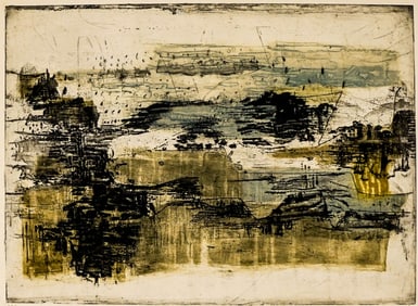 Ruth Mallia Mid- Century Signed Etching & Aquatint