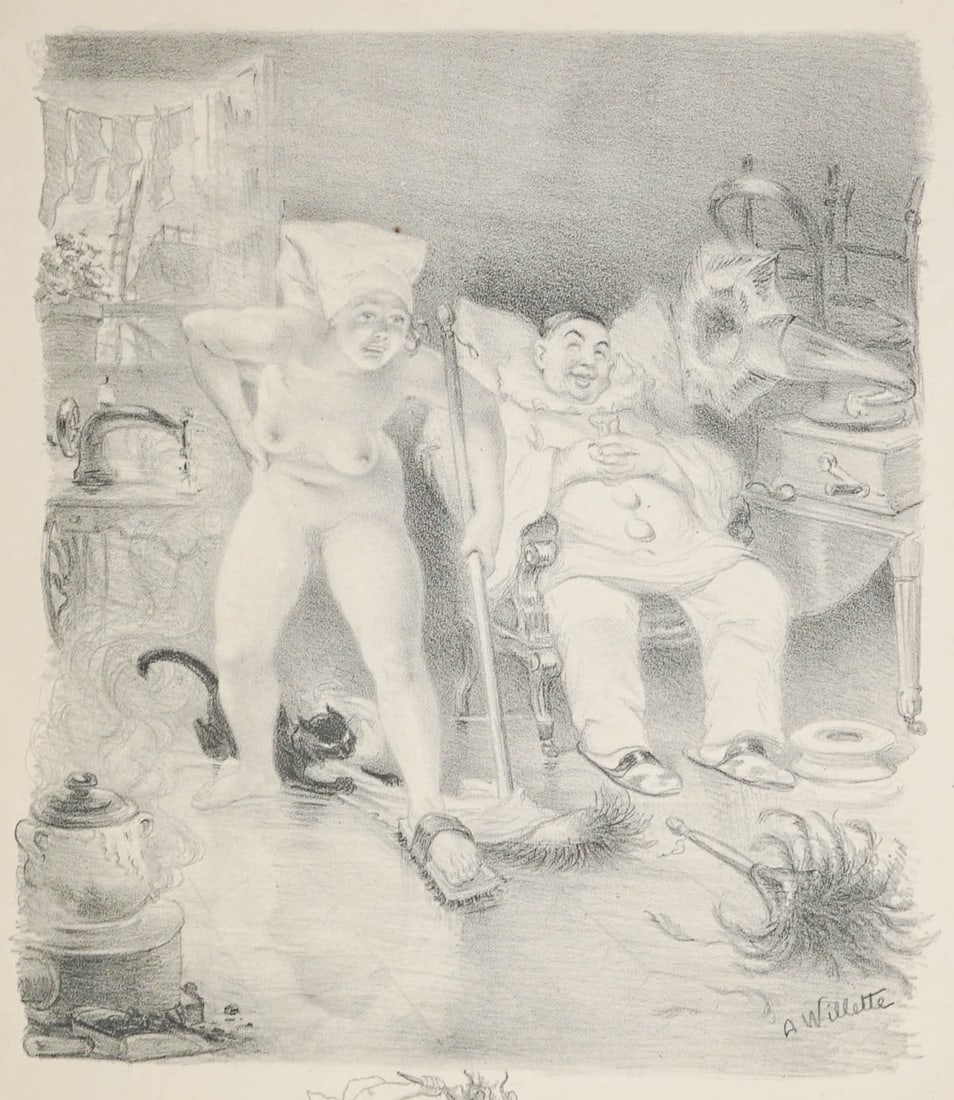 Adolphe Willette Lithograph (1 of 6)