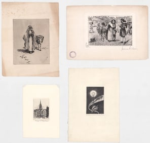 Four Vintage Etchings