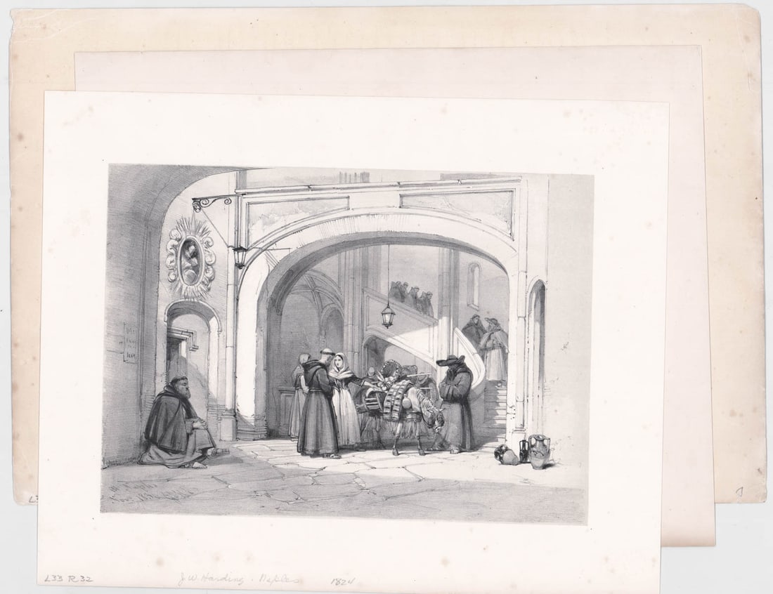 Antique (3) Lithographs [Italy] (1 of 7)