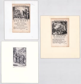 Antique (3) Etchings Mounted [Romeyn de Hooghe]
