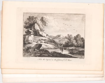 Antique (4) Etchings [Landscape, Architecture]