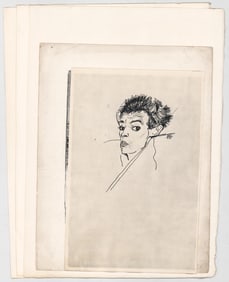 Antique Prints (3) [Egon Schiele Self Portrait]