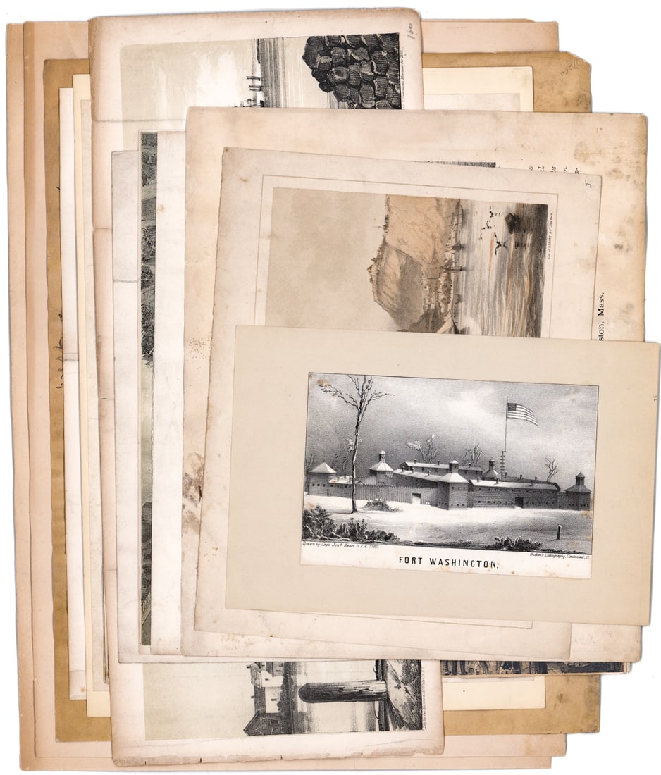 Antique (13) Prints [Architecture, Ships] (1 of 12)