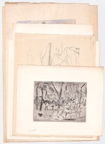 Vintage Signed (6) Etchings and Lithos -Grossmann