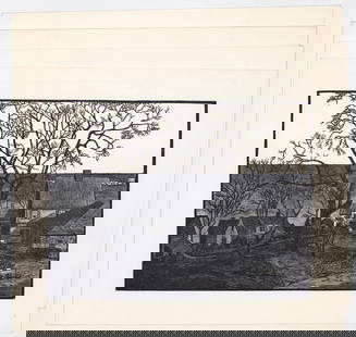 Vintage (5 of Same) Etchings [LeBoutillier]: Five (5 of same) etchings. Image measures 6 in. x 8 in. Sheets measure 8 in. x 10 in. Unframed, loose, not mounted or glued down. Provenance: Estate collection of William Greenbaum, Gloucester,