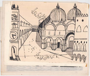 Irving Amen (4) Woodblock Prints / Original Works: Four (4) Irving Amen (New York, 1918-2011) works on paper. All signed lower right. Includes: Crucifixion (2 of same) measure approximately 18 in. x 14 in.; In the Mirror measures approximately 16.75