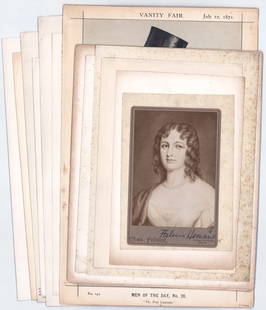 Antique (15) Etchings and Prints [Poets]: Prints and etchings of poets and authors. Includes multiples. A. B. Stowe; Charles Dickens; Alfred Tennyson; and others. Unframed, loose, not mounted or glued down. Provenance: Estate collection of