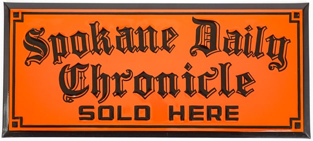 Vintage Spokane Daily Chronicle Tin Sign [Scioto]