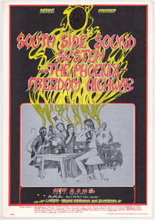 1967 South Side Sound System Avalon Poster: 1967 South Side Sound System Sept. 8-9-10. Avalon Dance Concert poster. Family Dog 1967. No80-1. EX+. Poster measures 20.375 in. x 14.25 in. Unframed, loose, not mounted or glued down. Poster