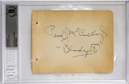 Paul McCullough (d. 1936) Autographed Album Page