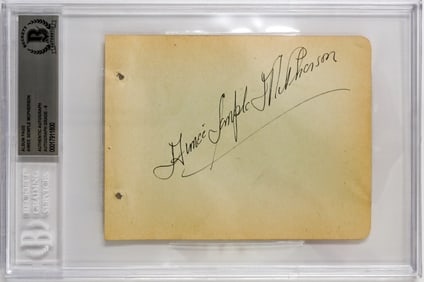 Aimee Elizabeth Semple McPherson Autograph