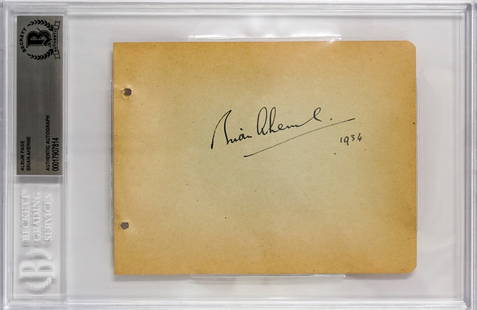 Brian Aherne (1902-1986) Autographed Album Page: Brian Aherne Autographed Album Page. William Brian de Lacy Aherne was an English actor of stage, screen, radio and television, who enjoyed a long and varied career in Britain and the United States.