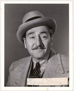 Adolphe Menjou SIGNED 8X10 Photo LOA: Adolphe Menjou (American Actor, 1890-1963) cut signature glued down to 8x10 photo. Beckett Authentication Services #...... (LOA scan will be added once received.) Photo sheet w LOA measures 8.5 in. H