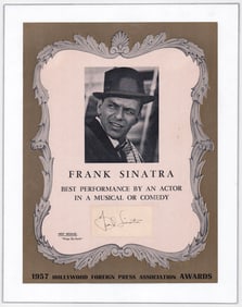 Frank Sinatra SIGNED 1957 Award LOA