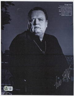 Larry Flynt Signed Magazine Photo BAS COA: Larry Flynt (American Publisher, 1942-2021) 10.75 in. x 8.375 in. magazine photo. Beckett Authentication Services COA #BQ58435. For shipping purposes only; measures 10.75 x 8.375 inches. The absence